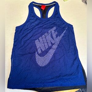 Nike Women’s Mesh Racerback GYM Tank Top Shirt Sport 726108-455 Blue Size M